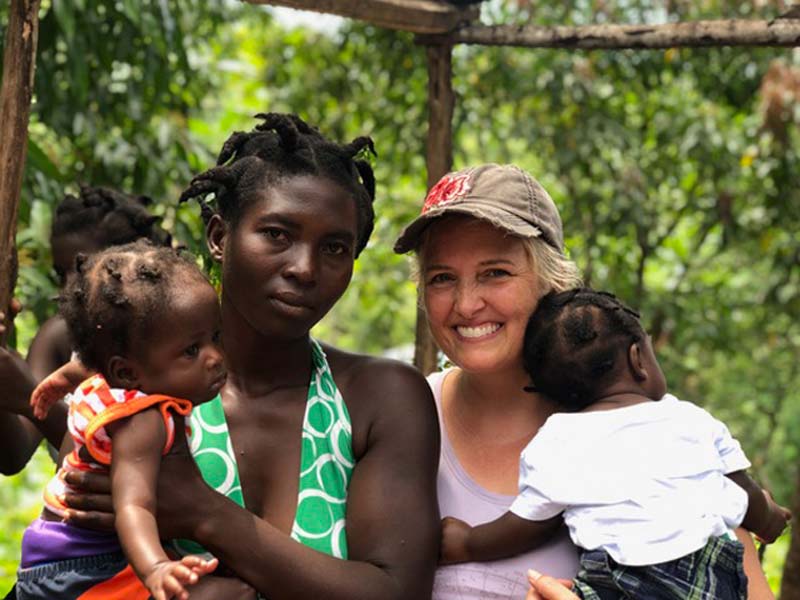 MamaBabyHaiti-Founder-Jennifer-Gallardo Jennifer Gallardo Mama Baby Haiti Founder. Jennifer with her friend, each holding one baby.